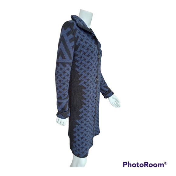 Cocogio long knit cardigan, sweater Alpaga and wool. Made in Italy Size L - Picture 5 of 13